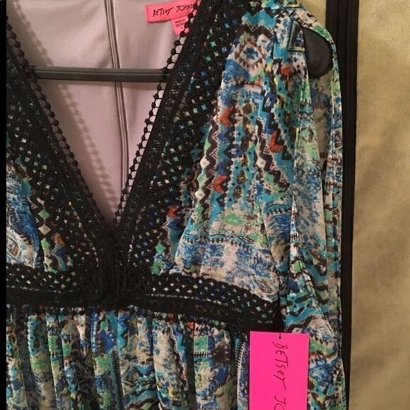Betsey Johnson Dress Cold Shoulder Crochet Trim 4 - Picture 3 of 8